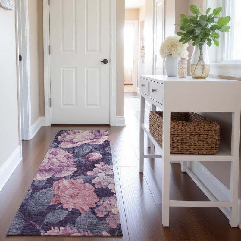 Premium Washable Super Soft Floral Mayfield Rug - Pink - 2'3" x 7'6"