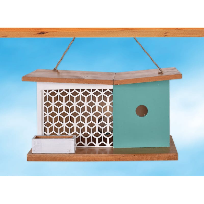 White Lattice Birdhouse