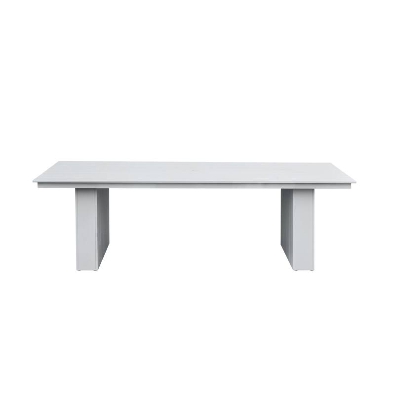 Nash Outdoor Aluminum Dining Table, Buff