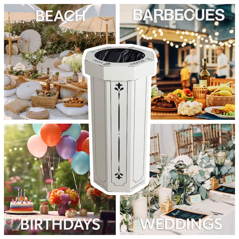 25-Gallon Disposable Cardboard Event Trash Can and Recycling Bin (Set of 2)