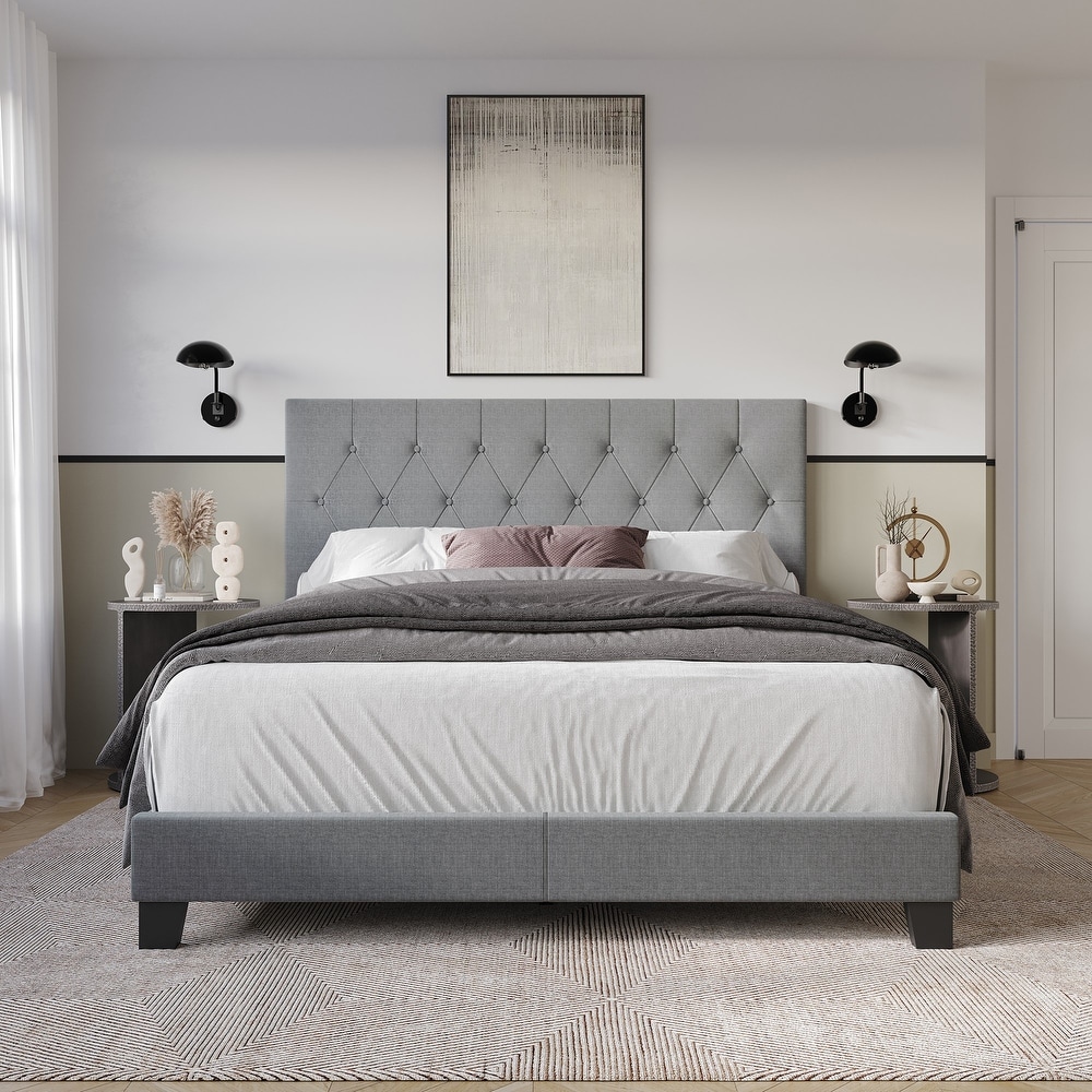 Grey King Size Upholstered Beds - Bed Bath & Beyond