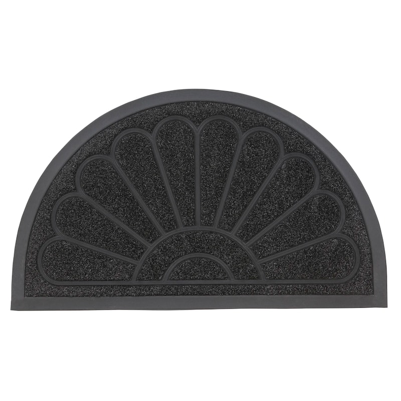 Superio Sunburst Non-Slip Doormat for Entry, 18" x 30", Waterproof Mat - Black