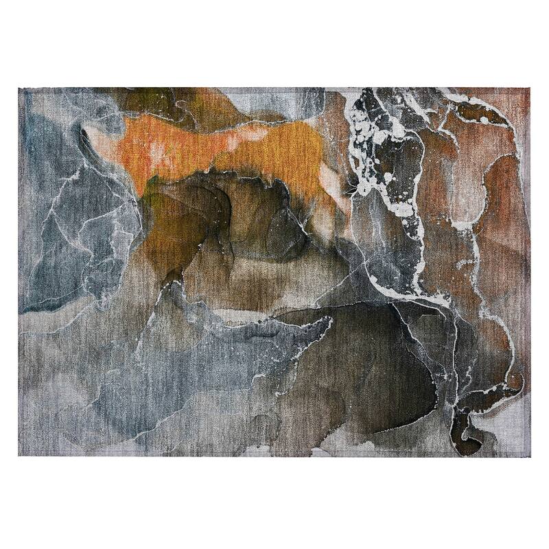 Almilo Modern Art-Inspired Weather Resistant Current & Stylish Outdoor Rug