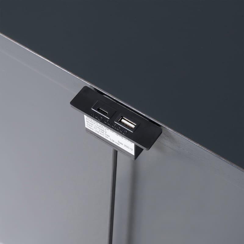 Furniture of America Arlena Modern Solid Wood Nightstand with USB Ports