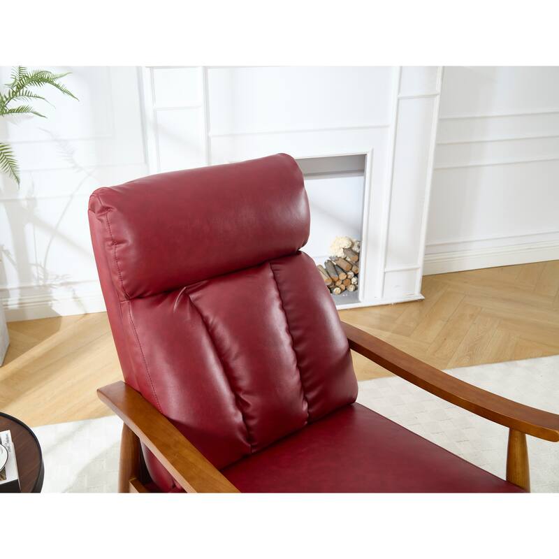 Modern 26.38" Upholstered Adjustable Chaise Lounge Chair with Wood Frame for Living Room