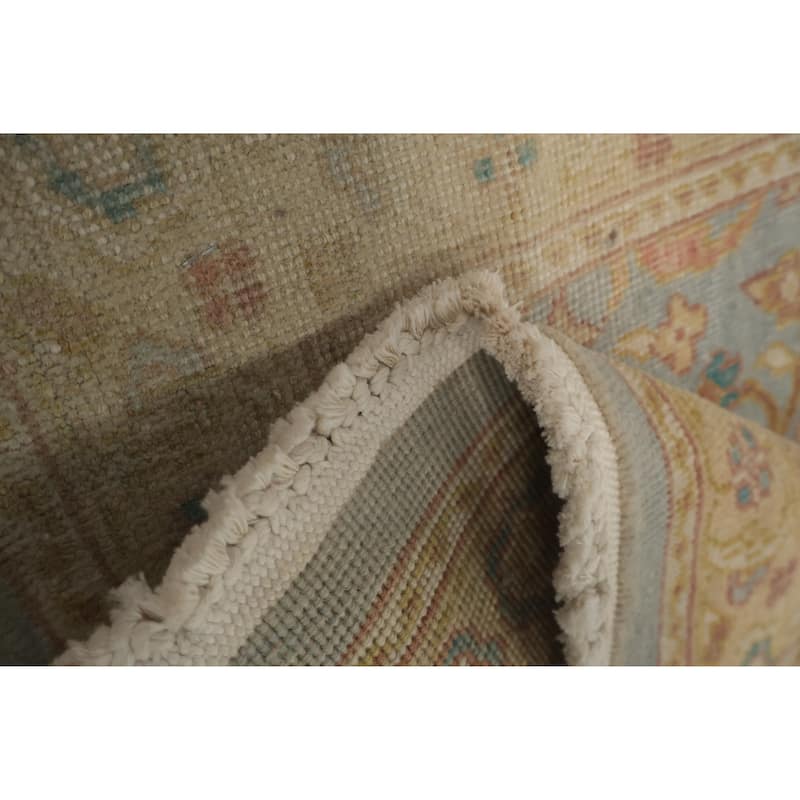 Hand Knotted Oriental 100% Wool Carpet Traditional All-Over Navy Blue & Blues Ziegler Area Rug - 3' 9'' X 2' 0''