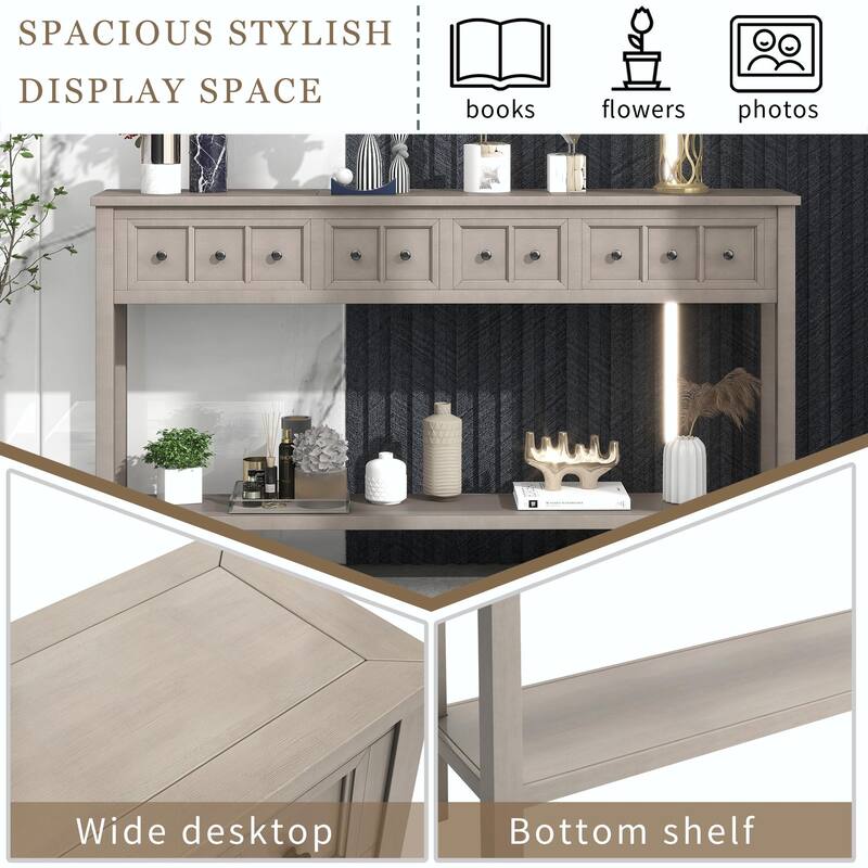 Rustic 60" Entryway Console Table