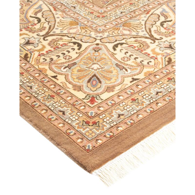 Overton Hand Knotted Wool Vintage Inspired Traditional Mogul Beige Area Rug - 8 x 10