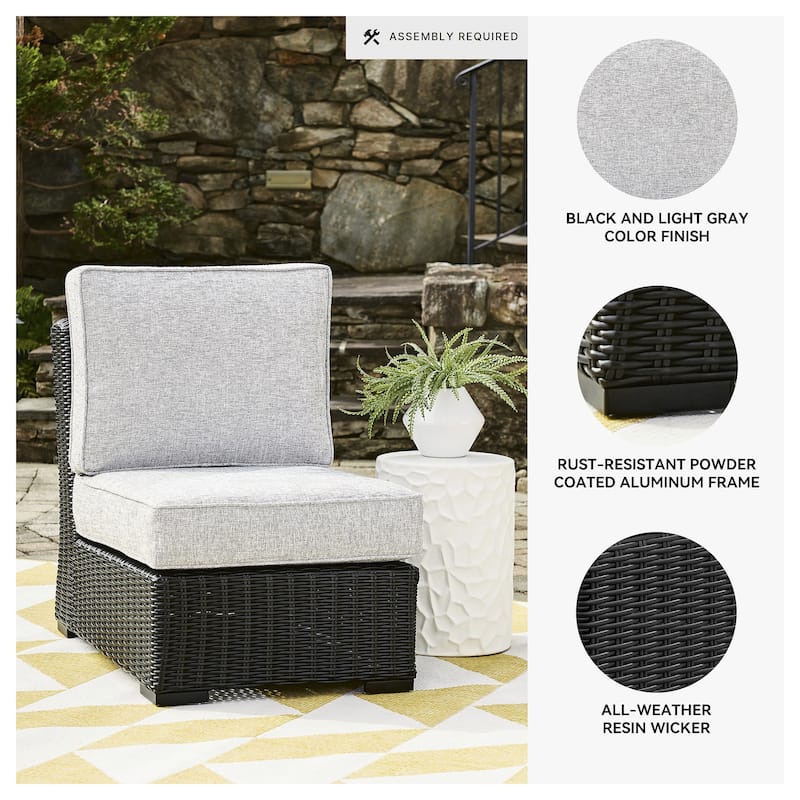 Signature Design By Ashley Beachcroft Outdoor Armless Chair - 24.75" W x 37.75" D x 34.63" H