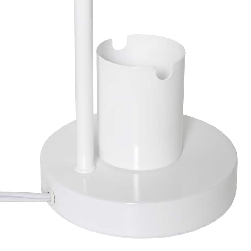 Metal Table Desk Lamp with Organizer and Adjustable Light - 7.09 x 5.51 x 15.75 in. (L x W x H)