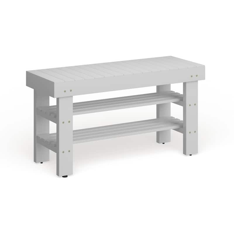 The Gray Barn Waggoner Solid Wood Shoe Bench - White