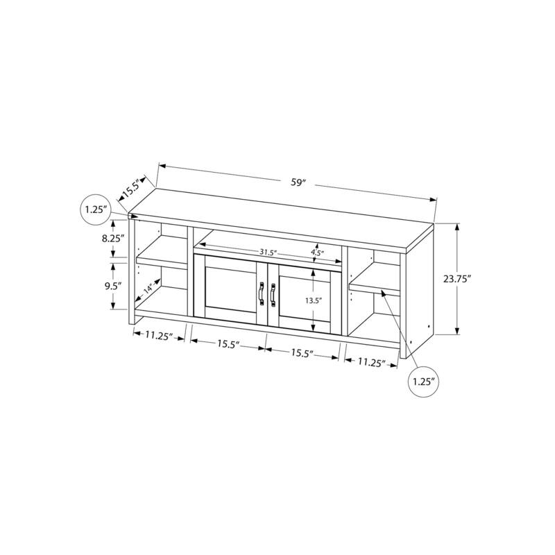 60-Inch TV Console, Media Entertainment Center with Adjustable Shelves & Hidden Storage, Farmhouse Style