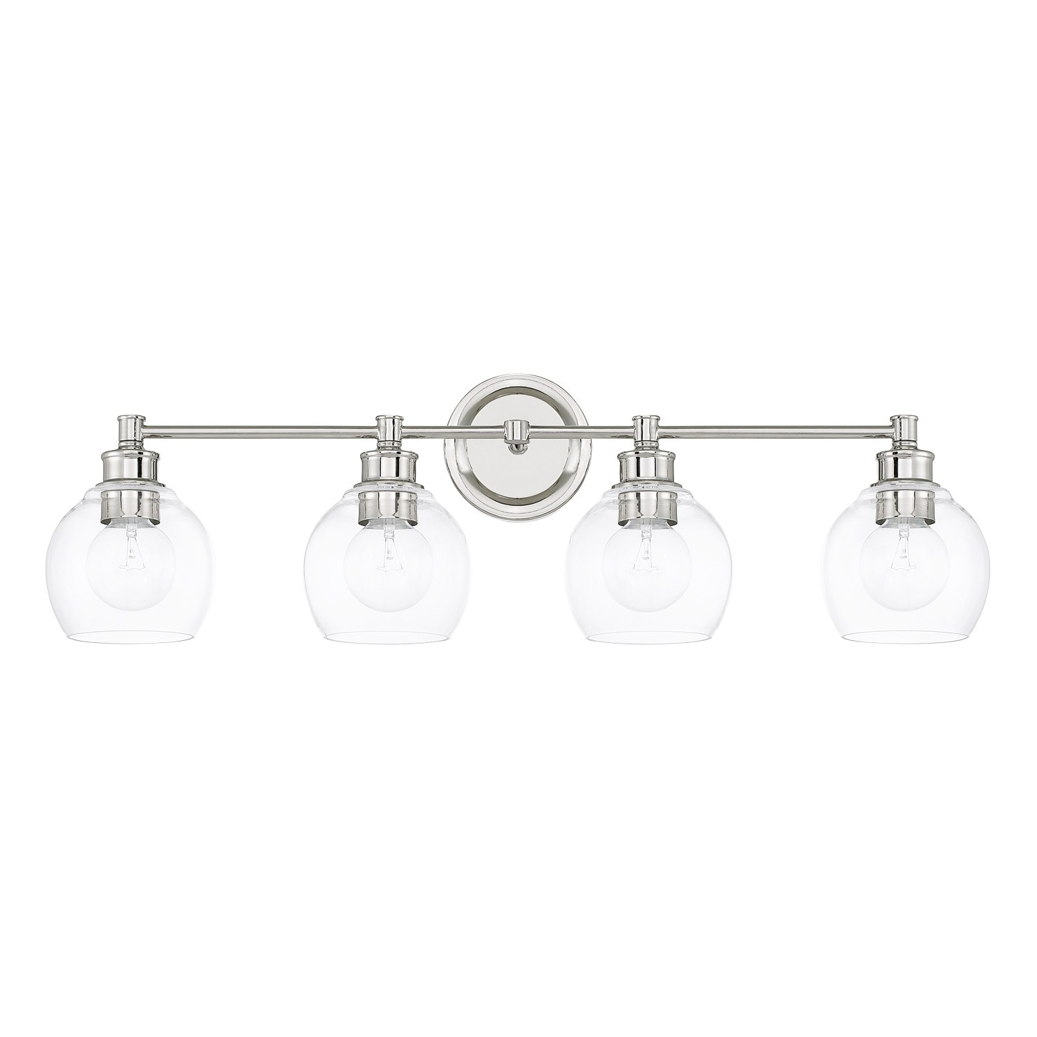 Mid-Century 32-inch 4-light Bath/ Vanity Fixture w/ Clear Glass