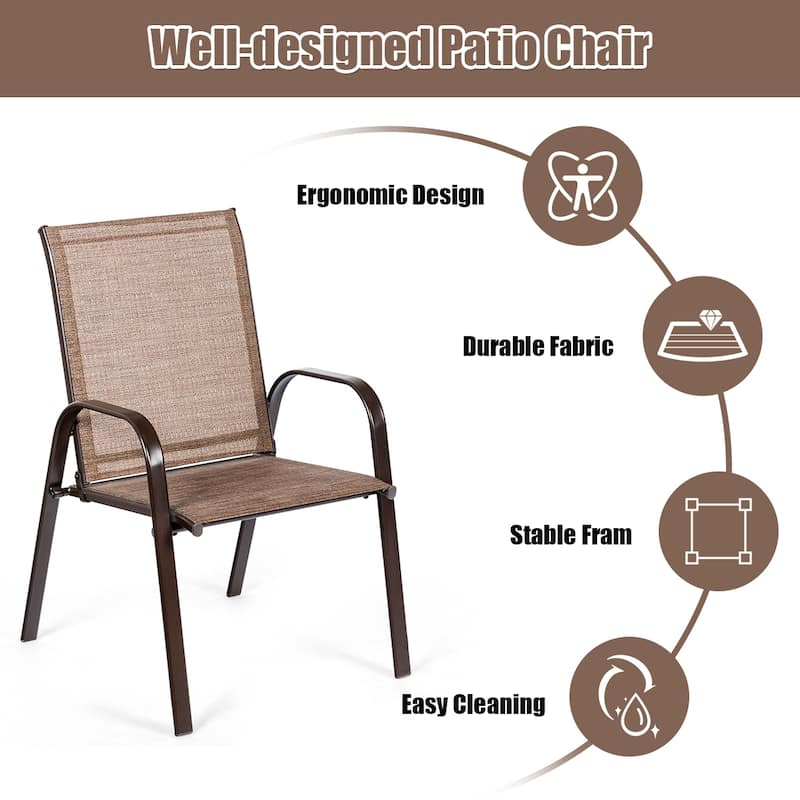Costway 4PCS Patio Chairs Garden Deck Yard with Armrest - See Details