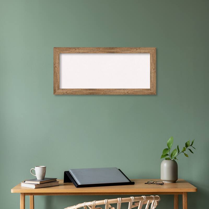 Owl Brown Narrow Wood Framed White Corkboard Bulletin Board