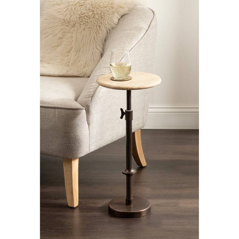 Kate and Laurel Engles Adjustable Marble Table and Plant Stand