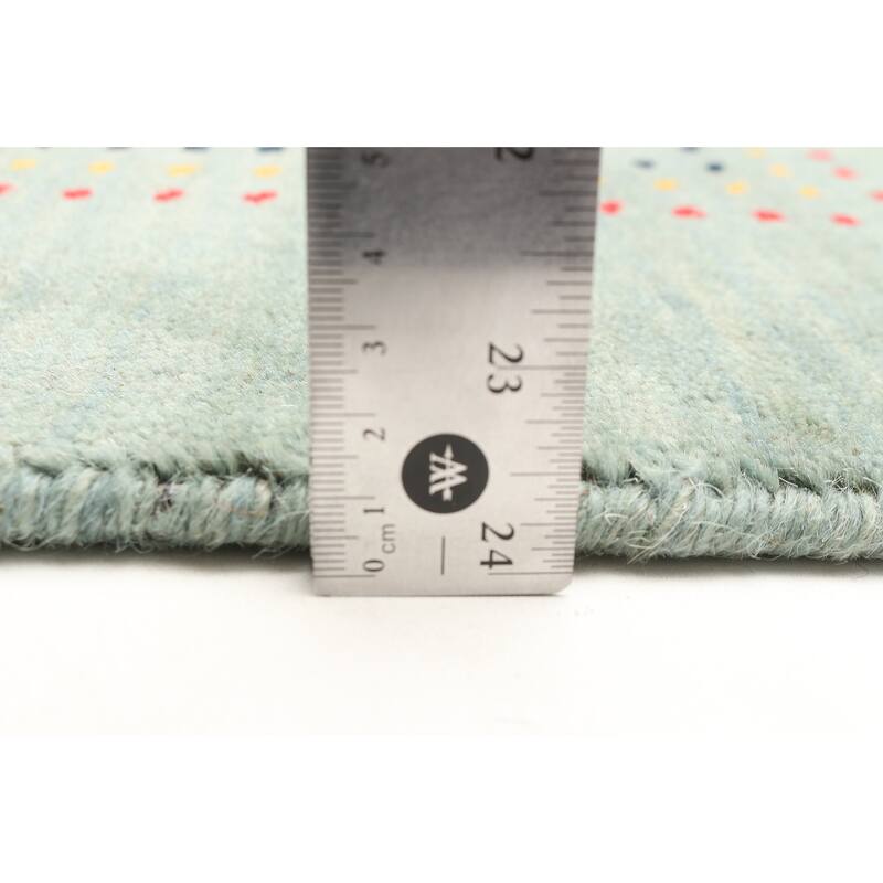 ECARPETGALLERY Hand Loomed Kashkuli Gabbeh Light Blue Wool Rug - 4'0 x 5'9