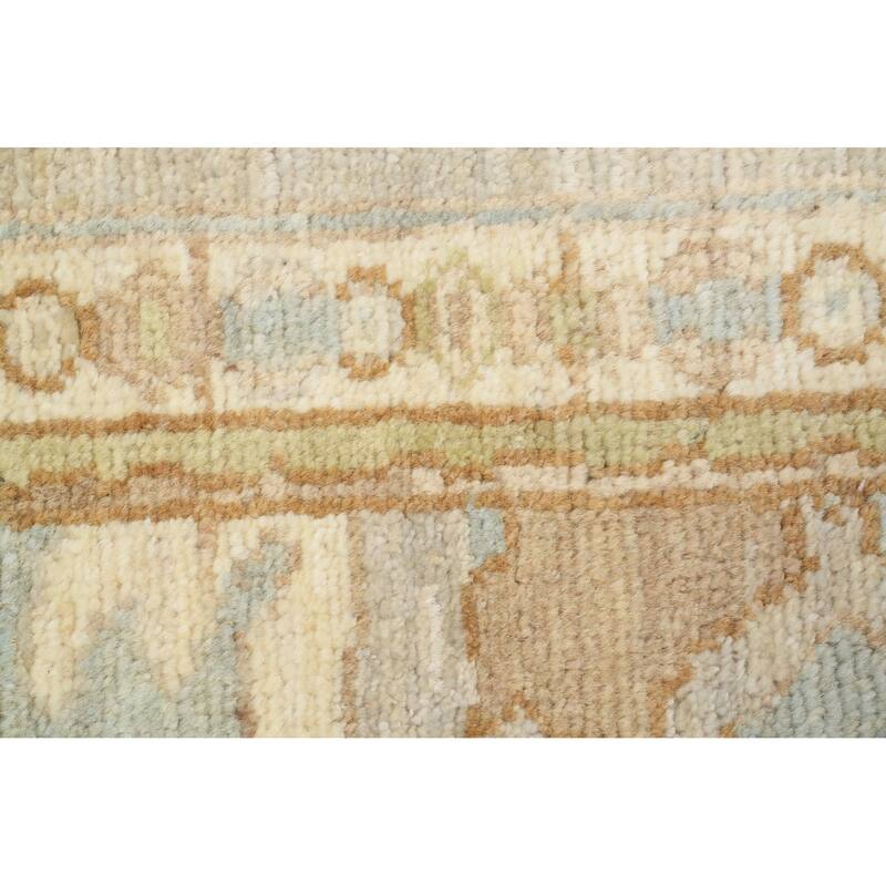 Hand Knotted Oriental 100% Wool Carpet Transitional All-Over Greys & Charcoal Oushak Area Rug - 9' 9'' X 8' 3''