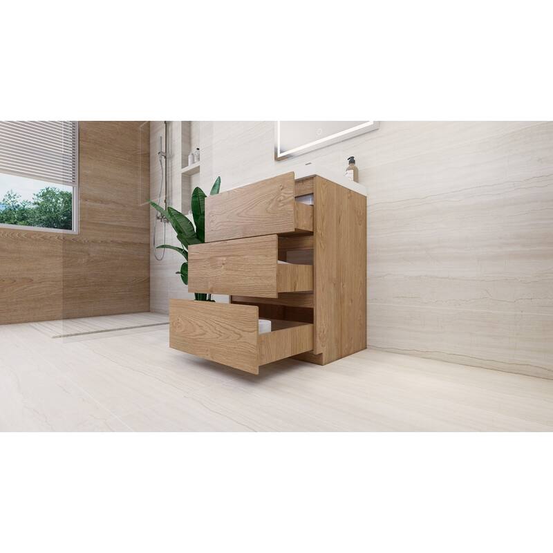Aron 24'' Freestanding Vanity with Reinforced Acrylic Sink