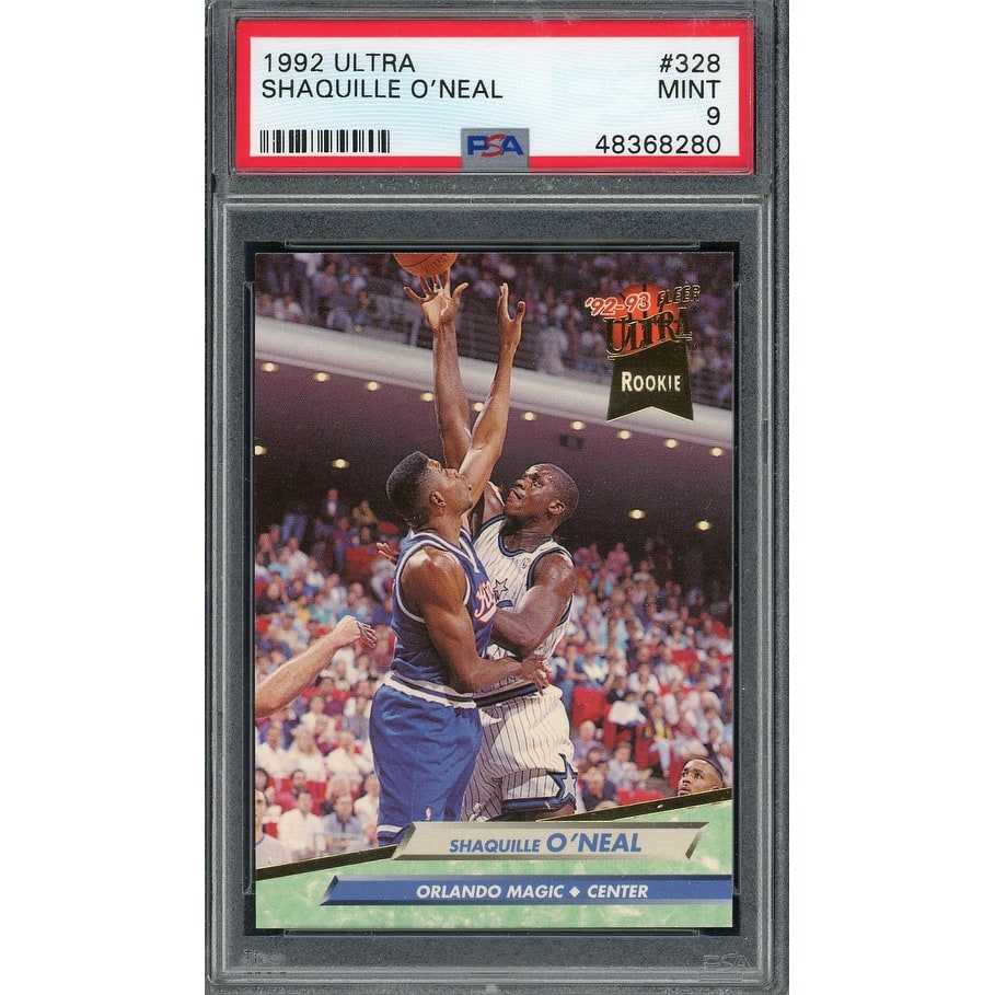Shaquille O'Neal 1992 Fleer Ultra Basketball Rookie Card RC #328 Graded PSA 9 MINT - 8'6" x 11'6"
