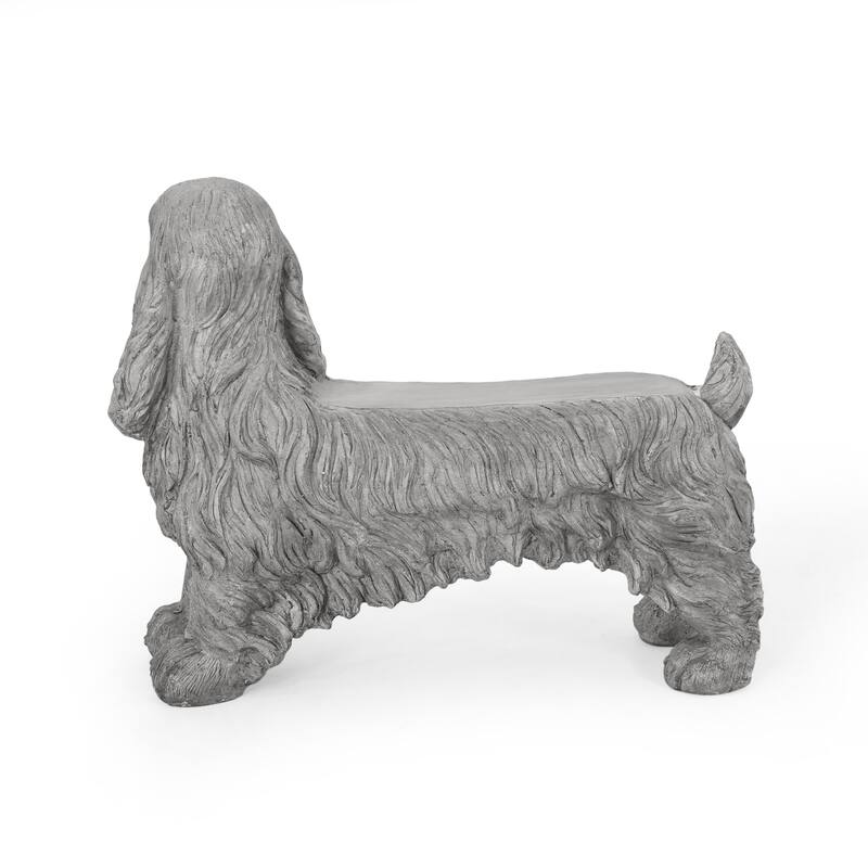 Roomfitters Cocker Spaniel Dog Statue, Decorative Animal Sculpture for Garden or Home, Gray