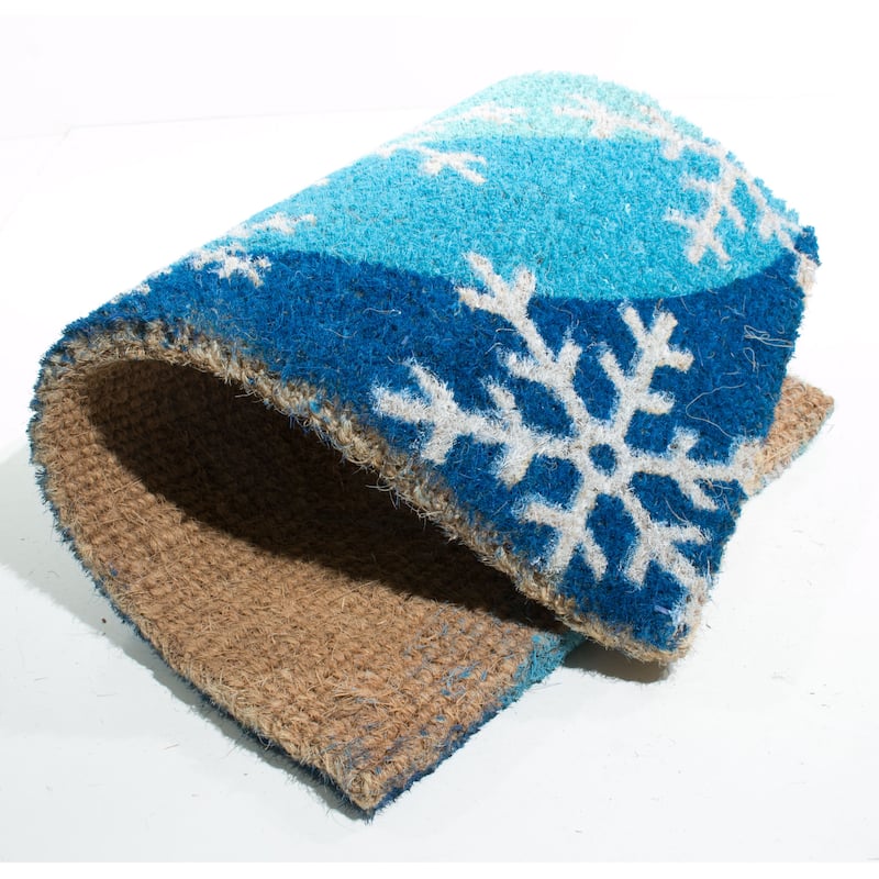 Blue Flakes Multi Coir Door Mat (2'6 x 1'6)