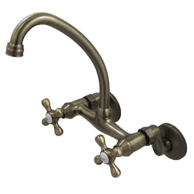 Traditional 2-Handle Wall Mount Kitchen Faucet
