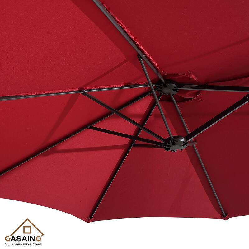 15-ft. Rectangular Crank Double-sided Large Outdoor Market Umbrella Patio Umbrella with Base Included