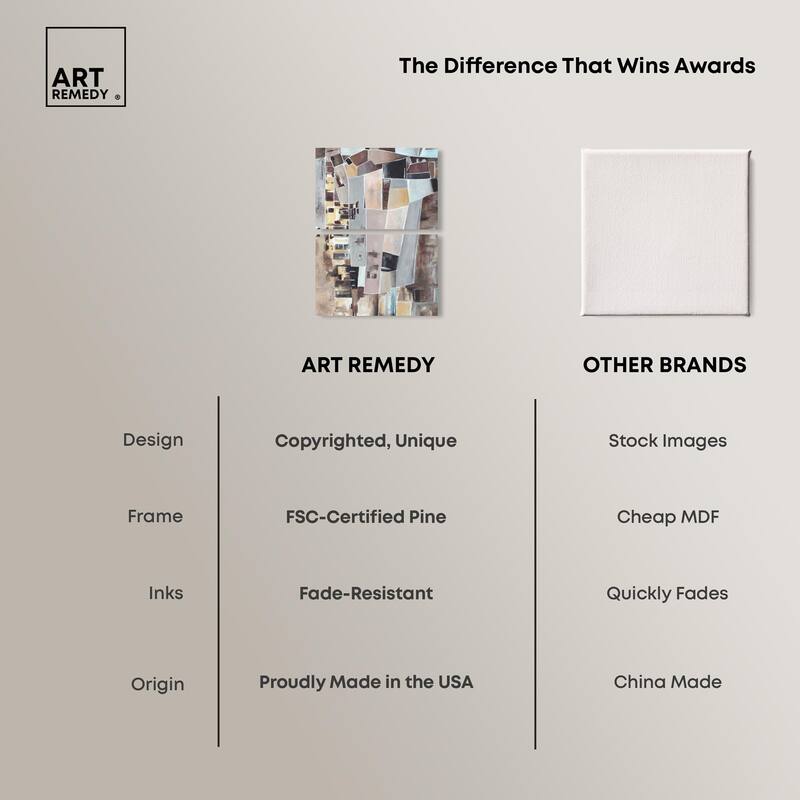 Wall Fragments Canvas Set of 2 by Art Remedy, Gallery Wrapped