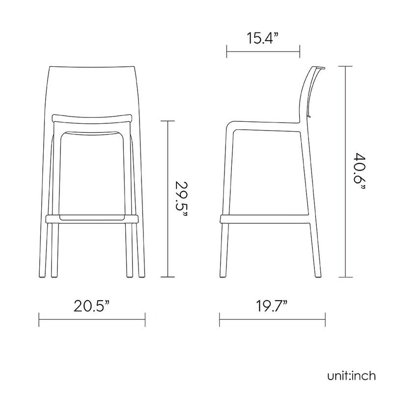 Rue Resin Stackable Bar Stools, Set of 2