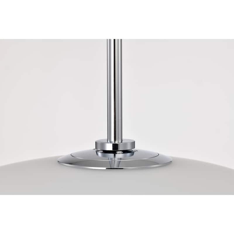 Livia Chrome Pendant Light with Glass Oval Frosted Shade