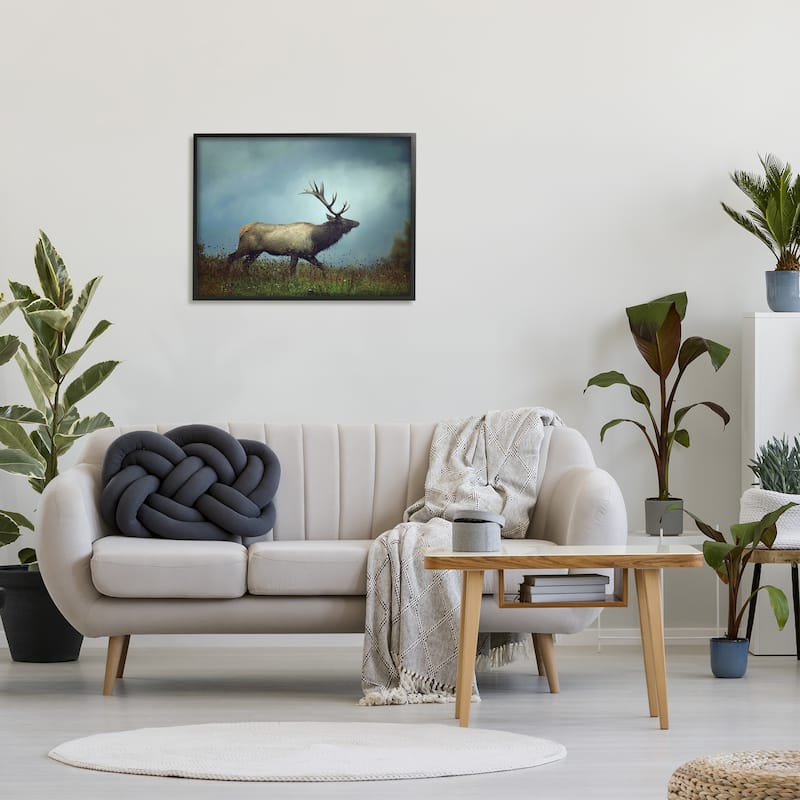 Stupell Serene Elk in Nighttime Clearing Wildlife Photography Framed Wall Art, Design by Carrie Ann Grippo-Pike