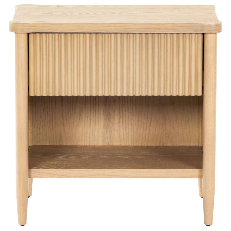 SAFAVIEH Couture Shelbie 1-Drawer Reeded Nightstand, Fully Assembled