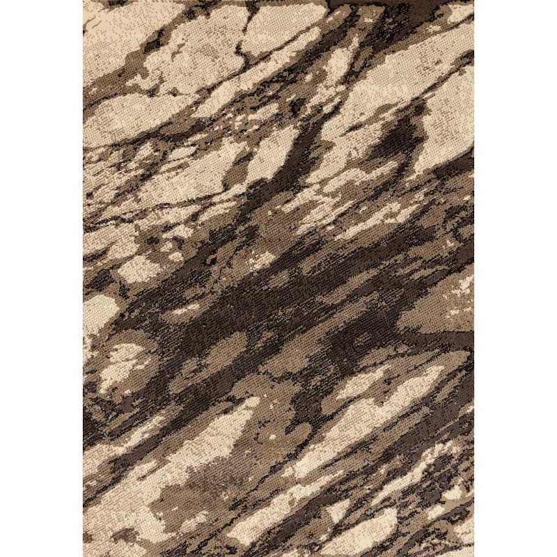 Florence Collection - Beige/Brown Granite Design Rug - 4'7" x 6'7"