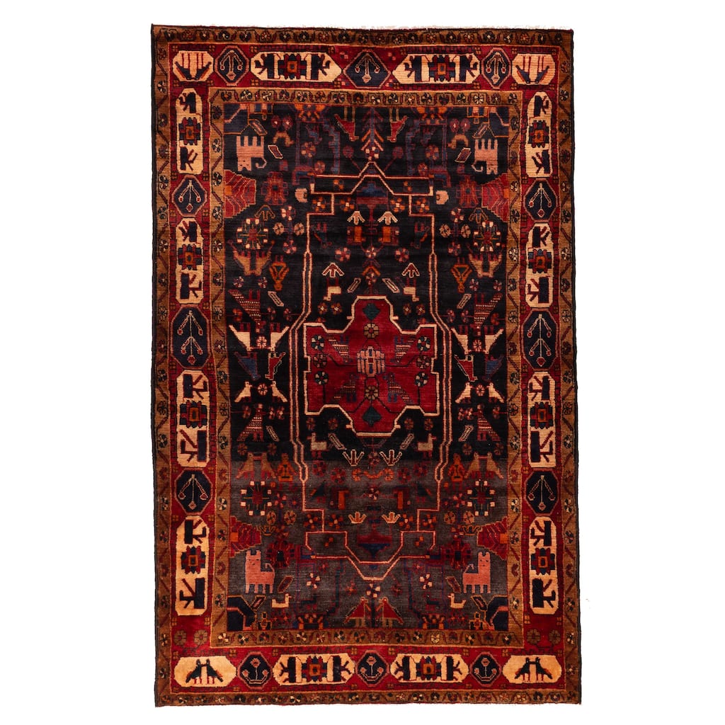 ECARPETGALLERY Hand-knotted Anadol Vintage Black, Red Wool Rug - 5'1 x 8'3