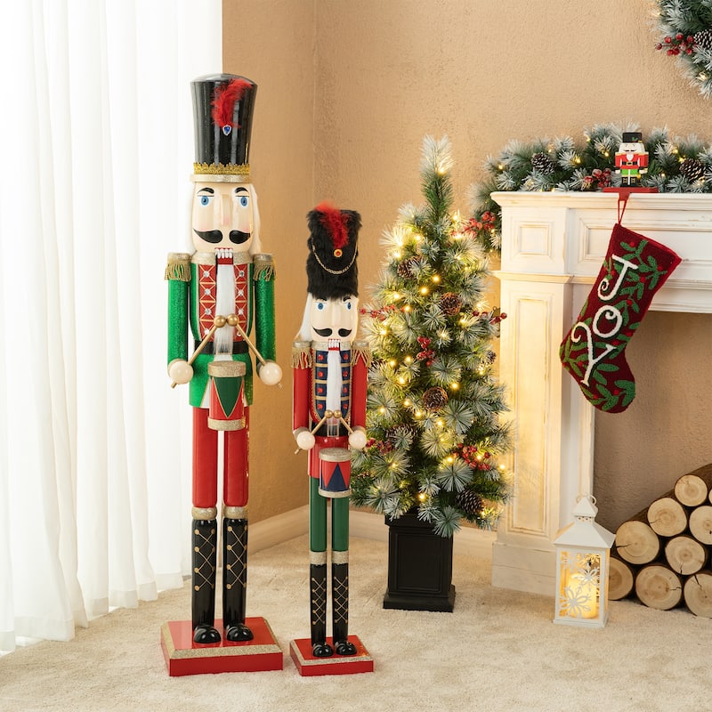 Glitzhome 42"H Wooden Christmas King/Soldier Nutcracker Porch Decor