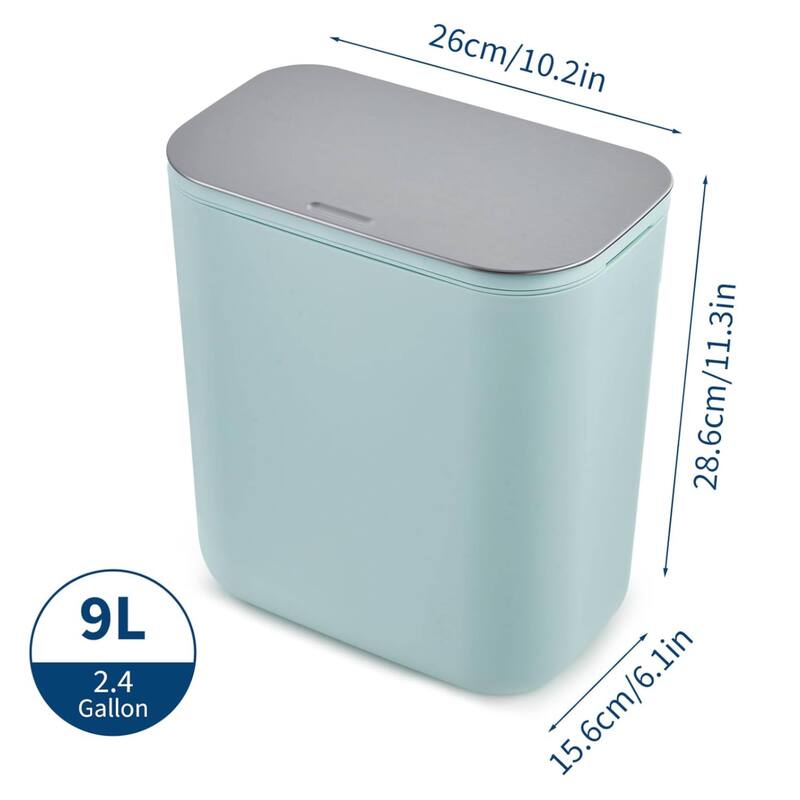 2.38 Gallon Compost Bin Hanging Trash Can with Stainless Steel Lid for Kitchen、Bathroom