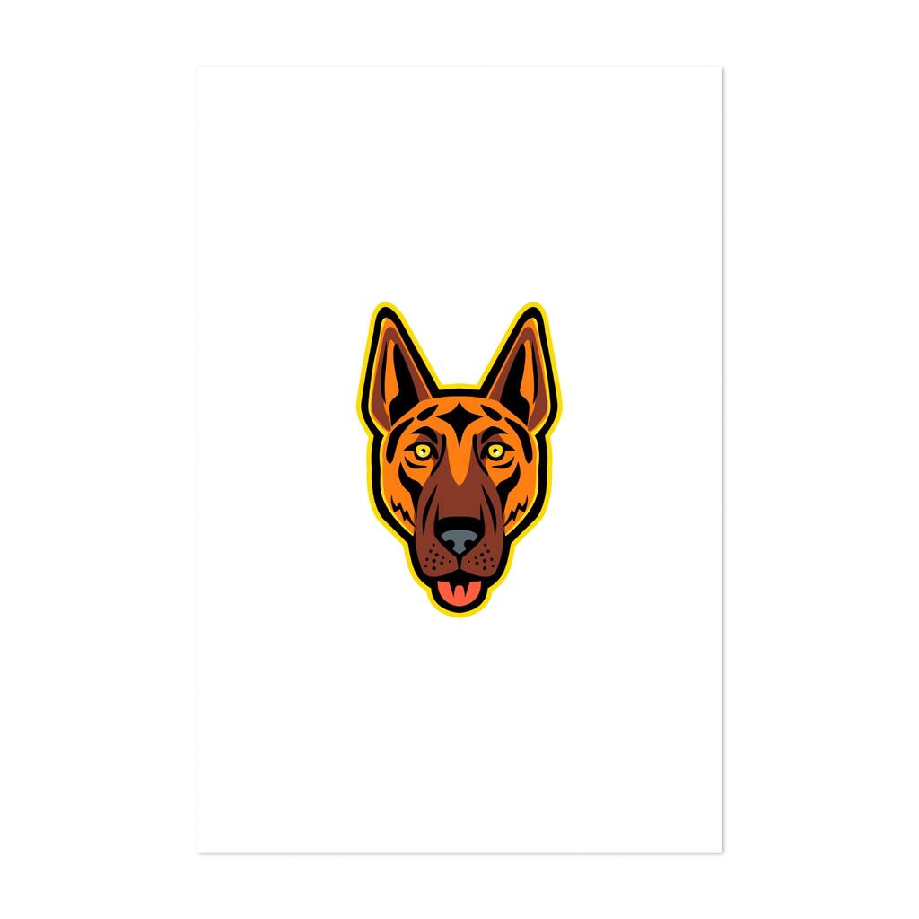 German Shepherd Dog Head Front Mascot Illustrations Art Print/Poster