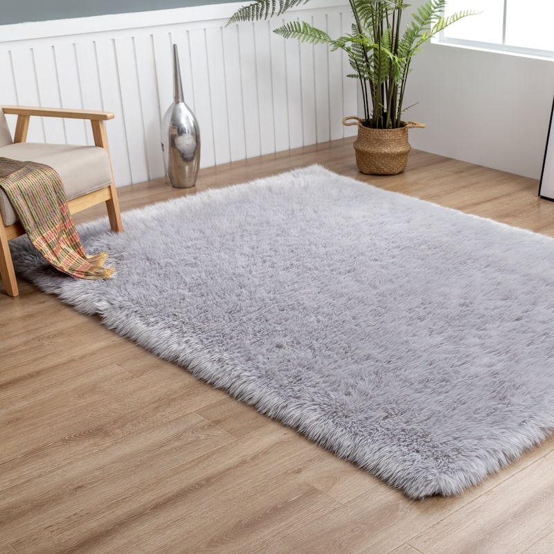 Flokati Shag Collection 5x7 Area Rug - 5' x 7' - 5' X 7'