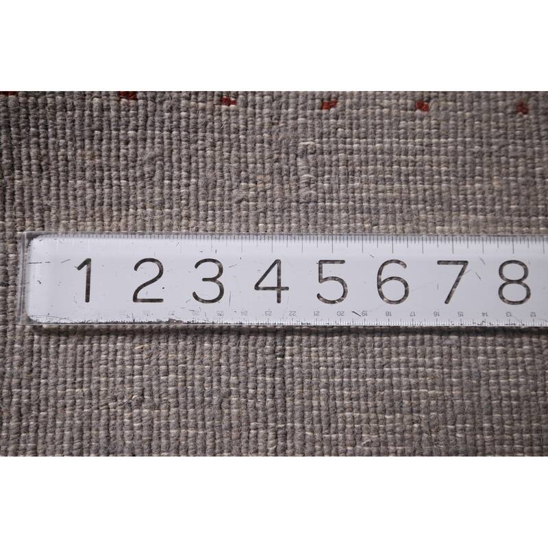 Gray Gabbeh Rug Hand-Knotted Wool Carpet - 8'1"x 9'9"