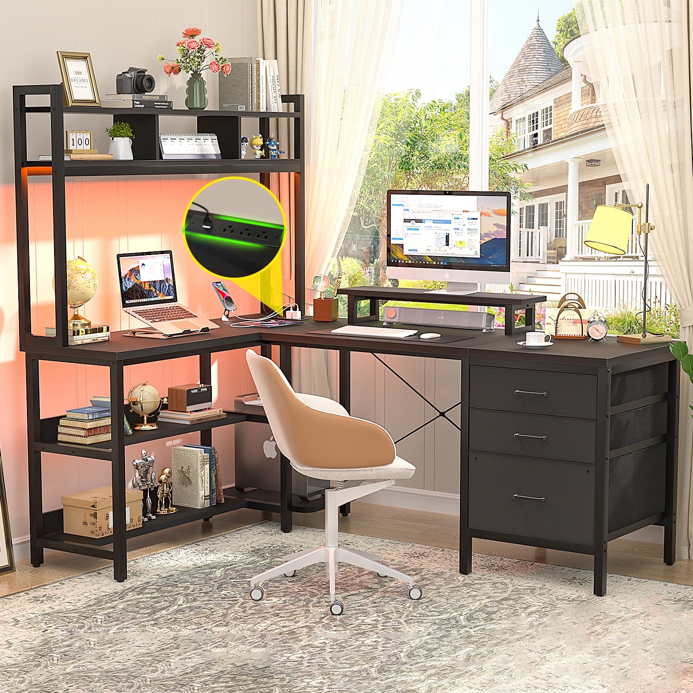 L Shape Bohemian Eclectic Desks Bed Bath Beyond