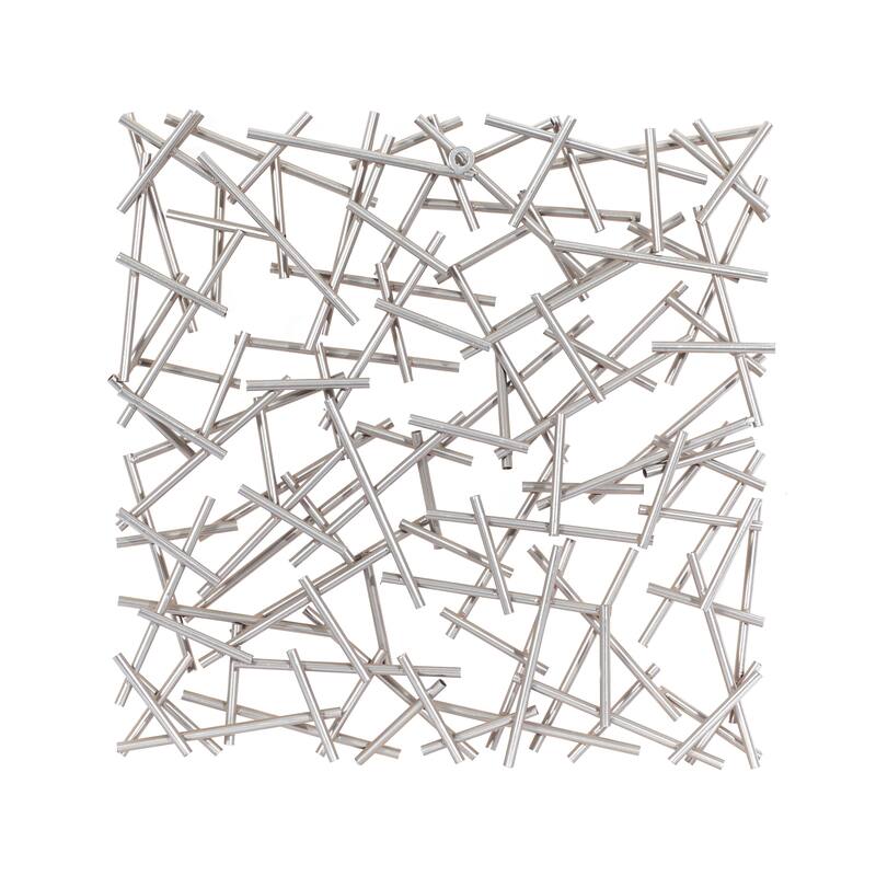 Metal Geometric Overlapping Lines Home Wall Decor - Brown or Silver - CosmoLiving by Cosmopolitan