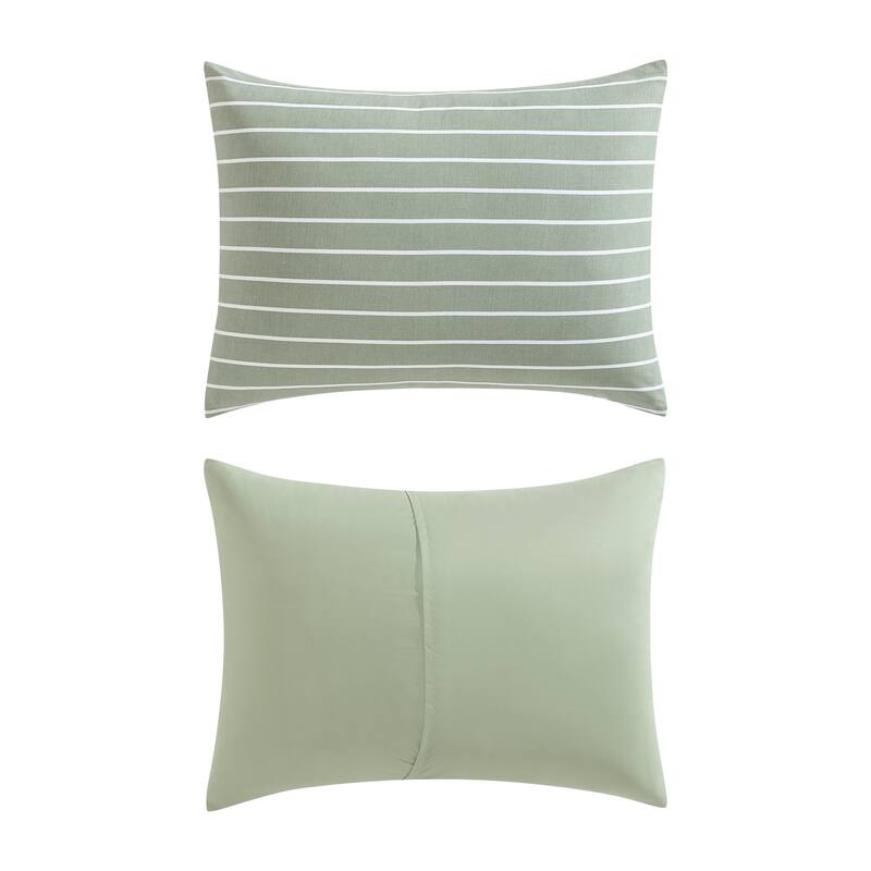 Nautica Park Stripe Reversible Green Comforter Set