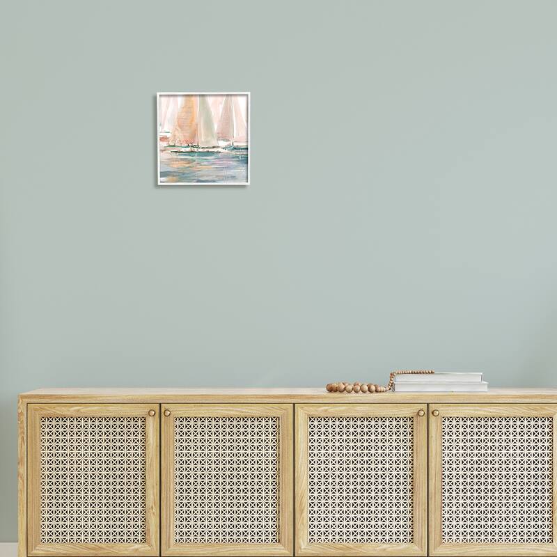 Stupell Warm Sunlit Sailboats Reflection Ocean Water Surface Framed Wall Art, Design by Carol Robinson