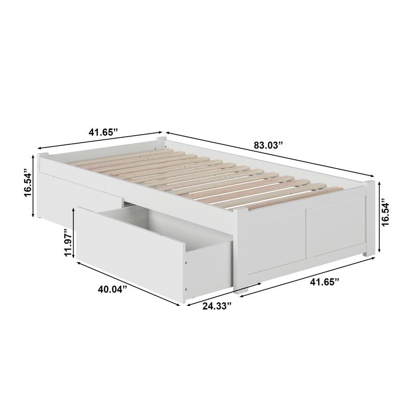 Concord Platform Bed with Footboard and Storage Drawers