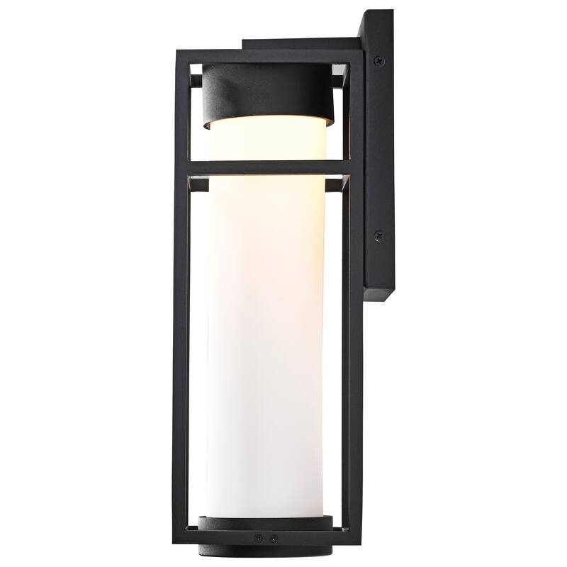 Ledges 6W LED Medium Wall Lantern Matte Black with White Opal Glass