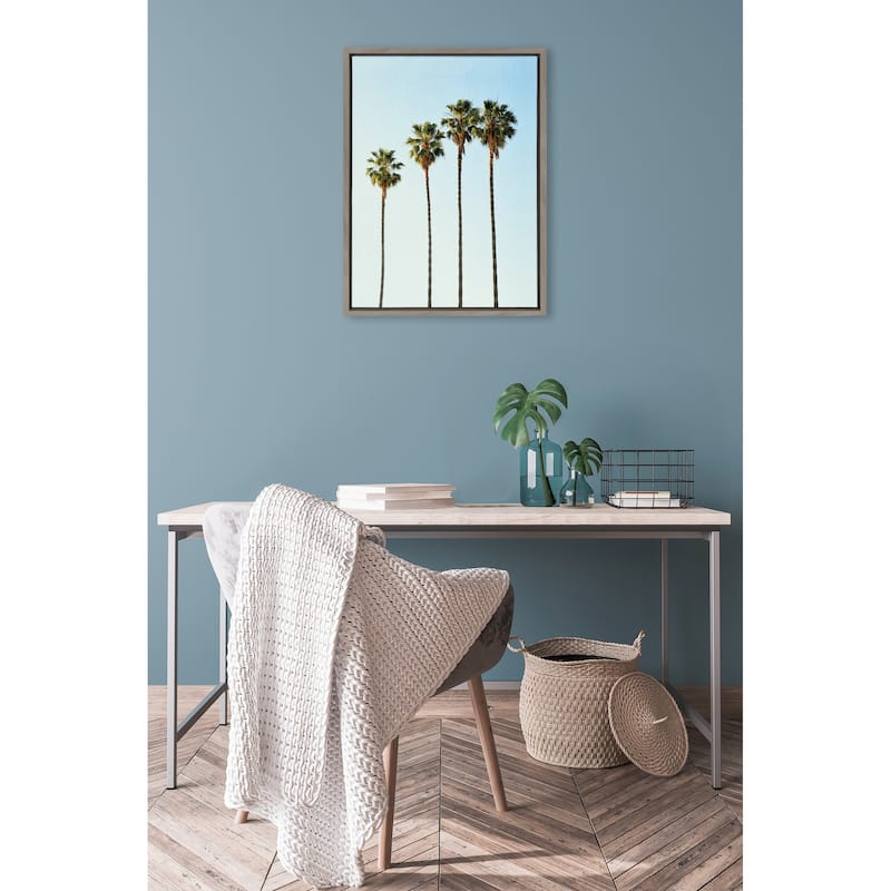 Kate and Laurel Sylvie Palm Trees Framed Canvas by Simon Te Tai