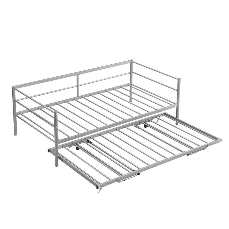 Merax Twin Size Daybed with Adjustable Trundle, Pop Up Trundle