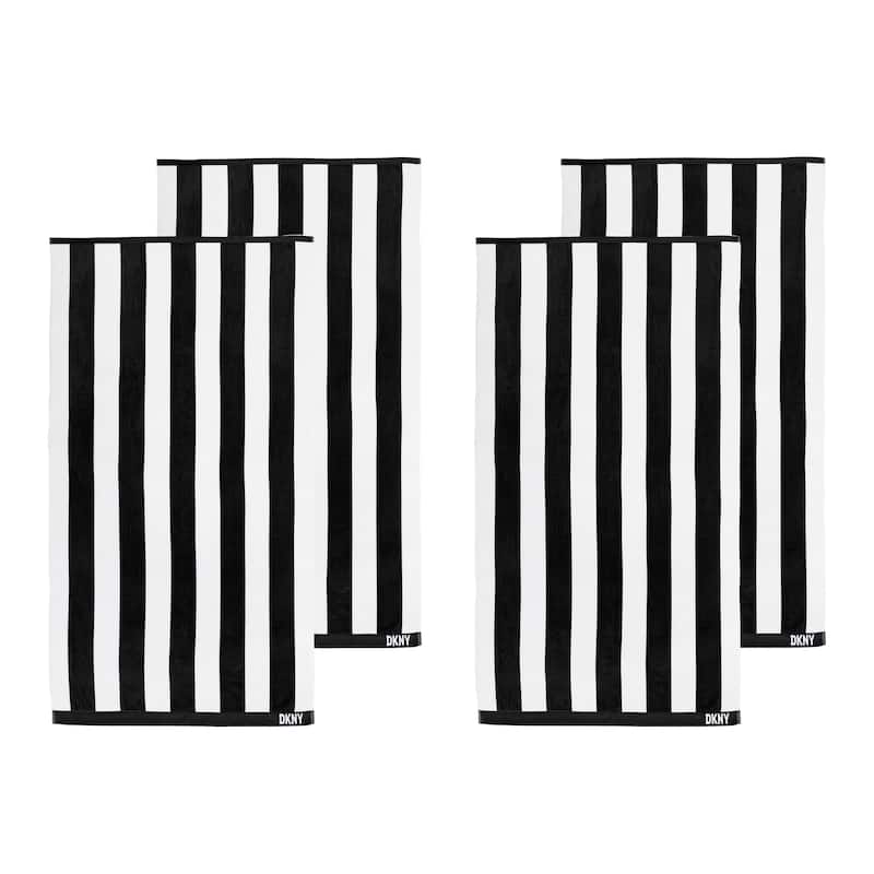 DKNY Cabana Stripe 4-piece Beach Towel and Tote Bag Set