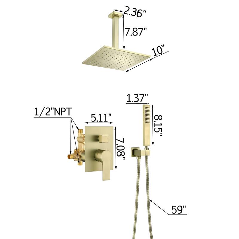 Clihome Ceiling Mount Shower System with 10 Inch Bed Bath & Beyond